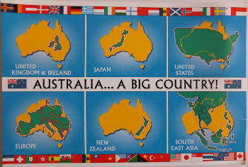 Cartolina Australia, per capire le distanze