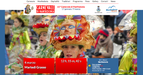 Screenshot sito ufficiale Carnevale di Manfredonia