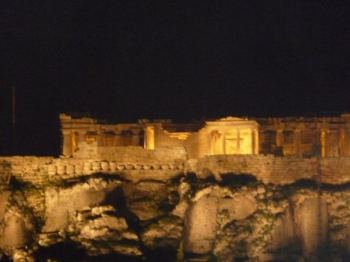 atene acropoli veduta notturna