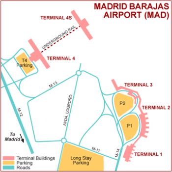 madrid aeroporto mappa