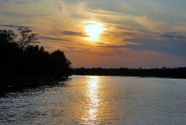 La laguna di Bibione al tramonto