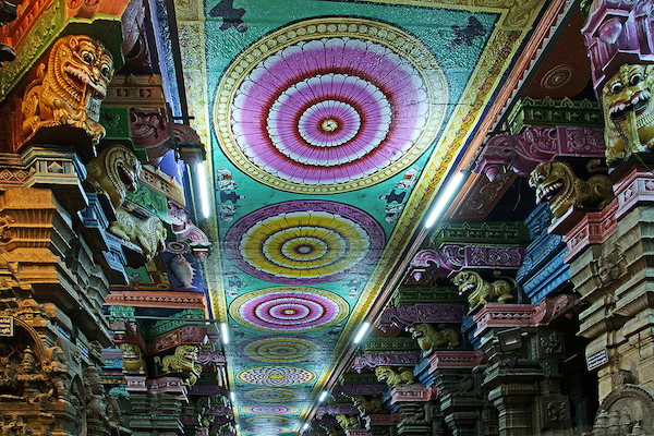 Il soffitto del tempio Meenakshi Sundareswara