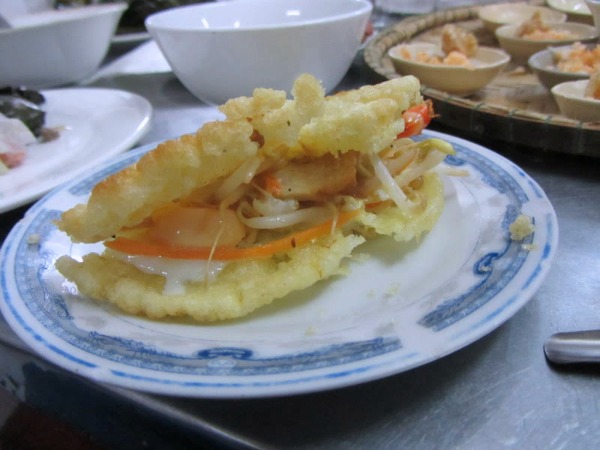 Simil panzerotto con verdure, soya e gamberetti