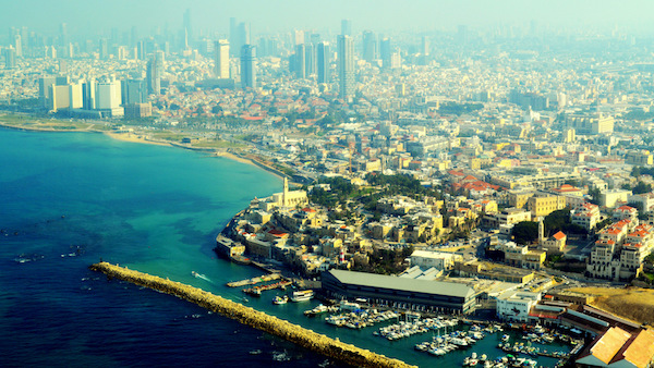 Vista aerea di Tel Aviv e del suo lungomare