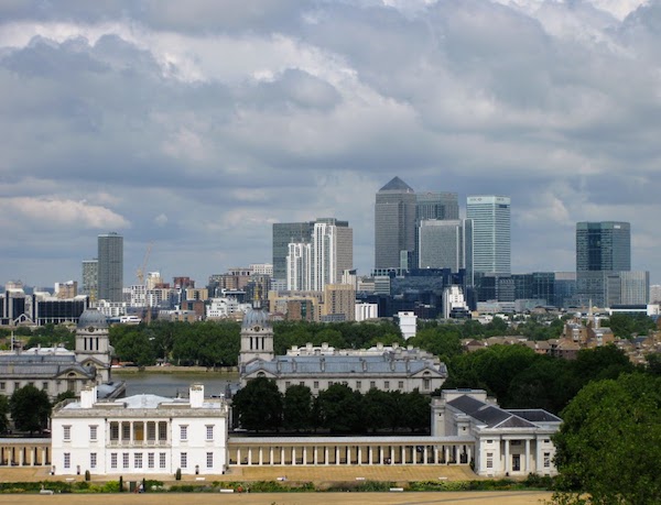 La vista di Canary Whark dal Greenwich Park