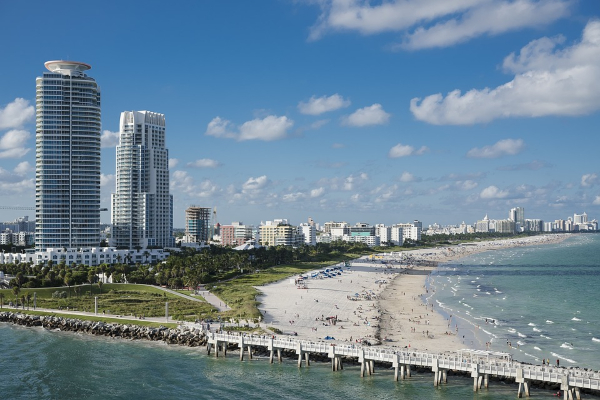 Lo skyline di Miami in Florida