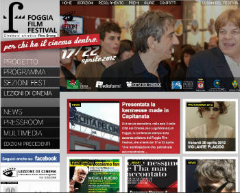Screenshot sito ufficiale Foggia Film Festival