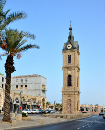La torre dell'orologio a Jaffa