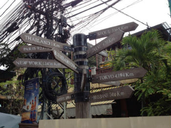 Indicazioni stradali a Vientiane