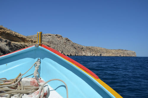 In barca verso la Blue Grotto 
