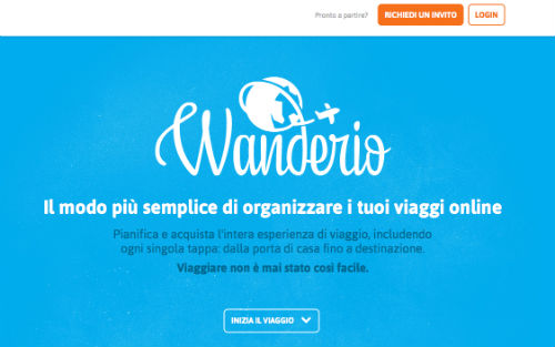 Attuale homepage di Wanderio