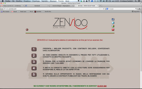 Homepage del sito Zenvioo