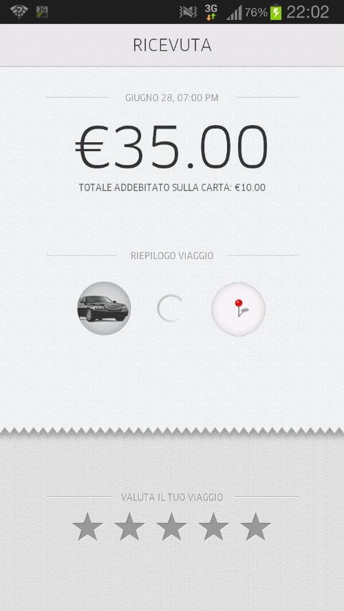  Screenshot dell'App di Uber