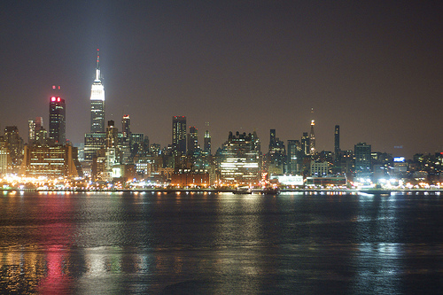 Lo skyline notturno di New York