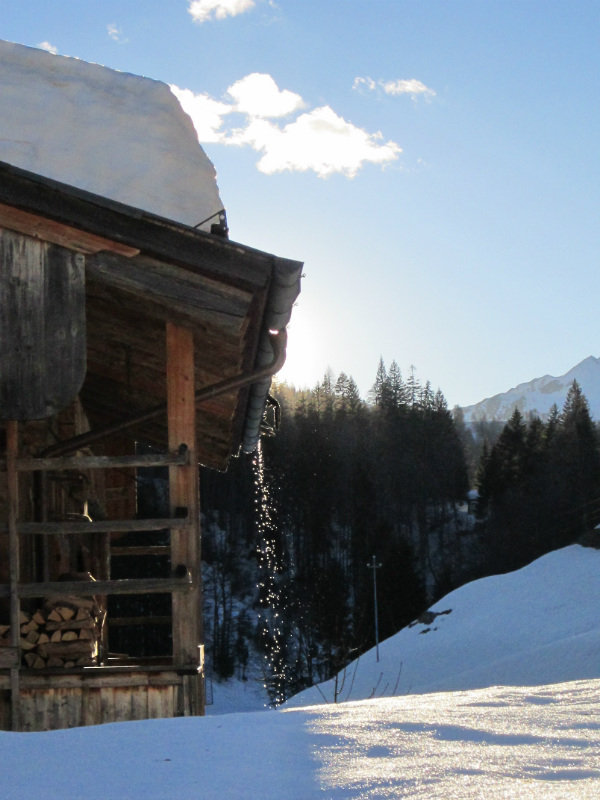 Neve che si scioglie a Sauris di Sotto