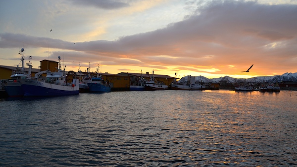 Il tramonto ad Andenes, isole Lofoten