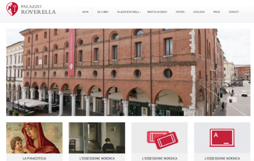 Screenshot del sito ufficiale del Palazzo Roverella