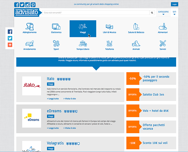Le categorie di advisato.it