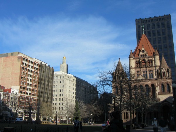 Copley Square nel quartiere di Back Bay