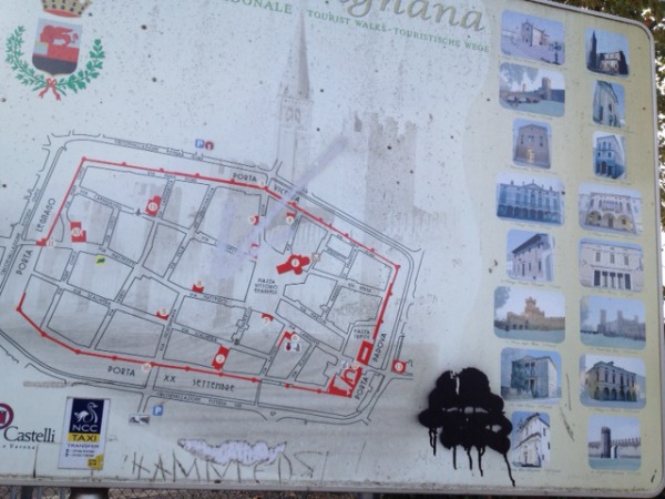 Montagnana, la mappa delle mura