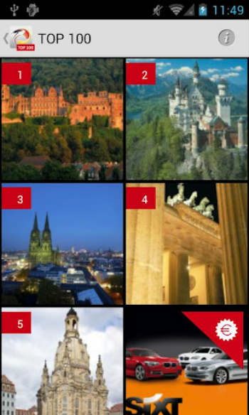 App Top 100 Germania, le attrazioni tedesche votate dai viaggiatori in un’applicazione
