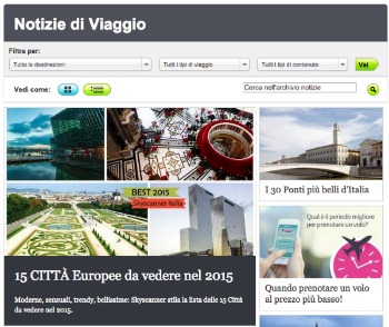 Ottimi suggerimenti di viaggio arrivano da Skyscanner